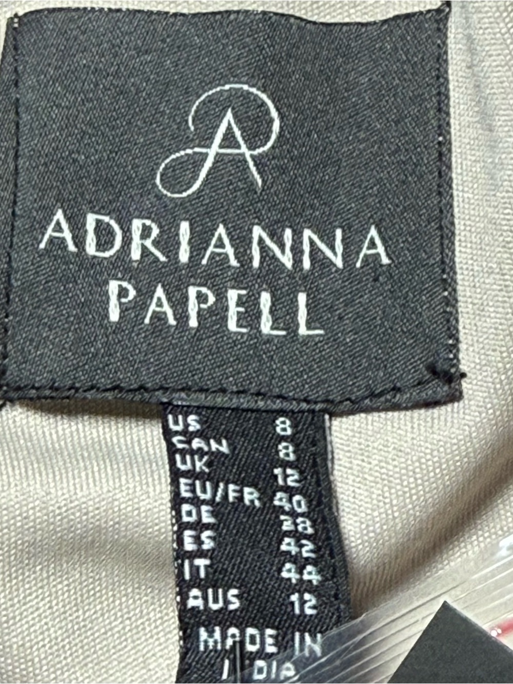 Adrianna Papell Taupe Sequin V-Neck Sheath Dress NWT - Wedding NYE Holiday Party - Picture 7 of 9